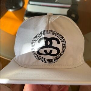 Stussy White Double S Capz Baseball Hat